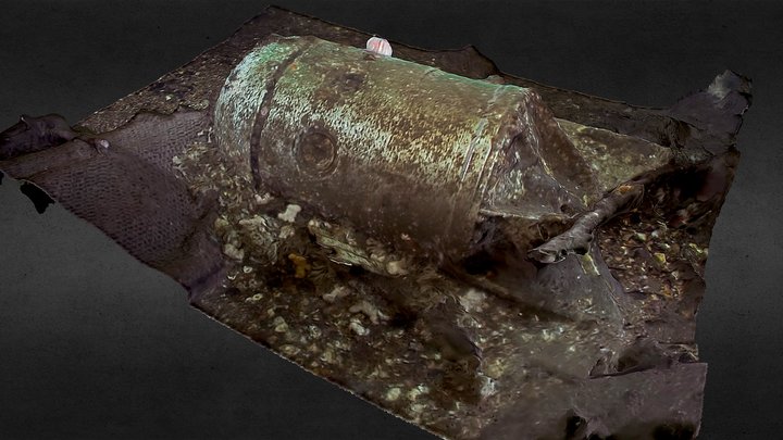 WWII - Parachute Mine - Underwater Diver Find 3D Model