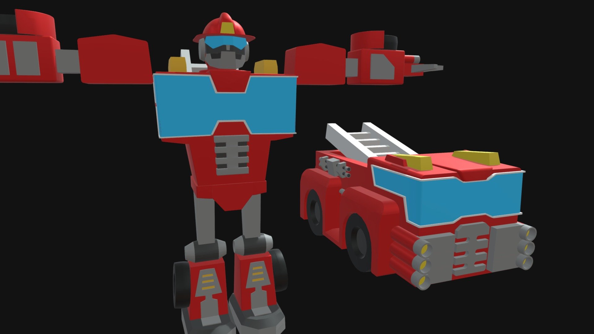 Heatwave Transformers Rescue Bots (with truck) - Download Free 3D model by  davidnegligence (@davidnegligence) [280514f]