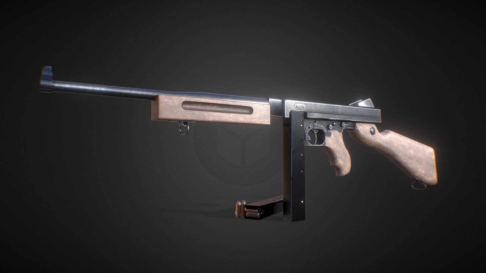 Thompson M1A1 - 3D model by TAIGA-ZOE [28085a5] - Sketchfab
