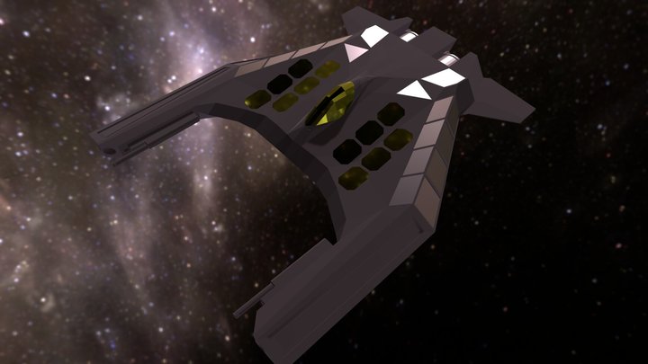 Sci-fi Light Warship "Leviathan" 3D Model