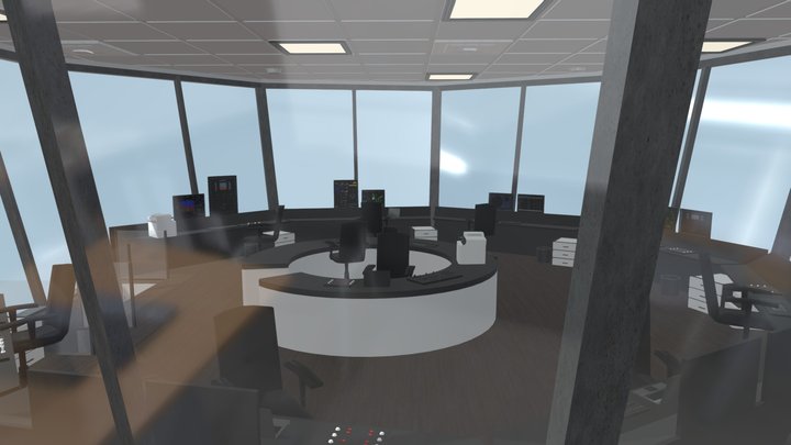 Airport Control Tower 3D Model