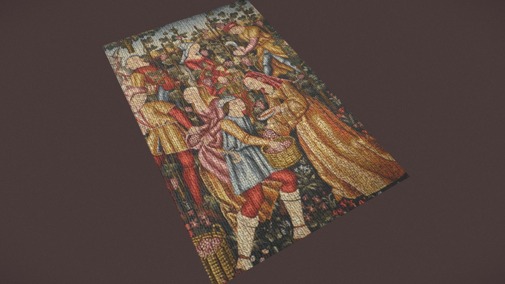 Grapes_Harvest_Tapestry_Straight_FBX - Buy Royalty Free 3D model by