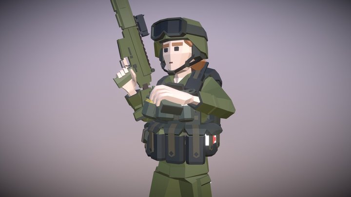 Swedish soldier game asset 3D Model