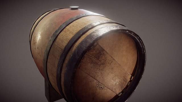Wine Barrel 3D Model