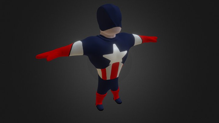 Captain America Cartoon 3D Model