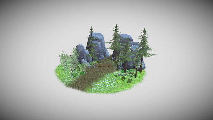 Stylized Forest Pack 3D Model