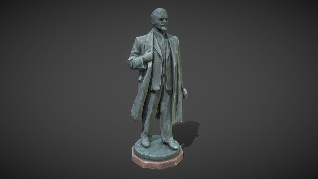Tartu Lenin statue (bronze, 1952). Low-poly, PBR