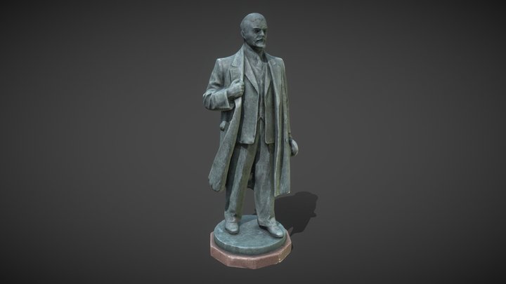 Tartu Lenin statue (bronze, 1952). Low-poly, PBR 3D Model