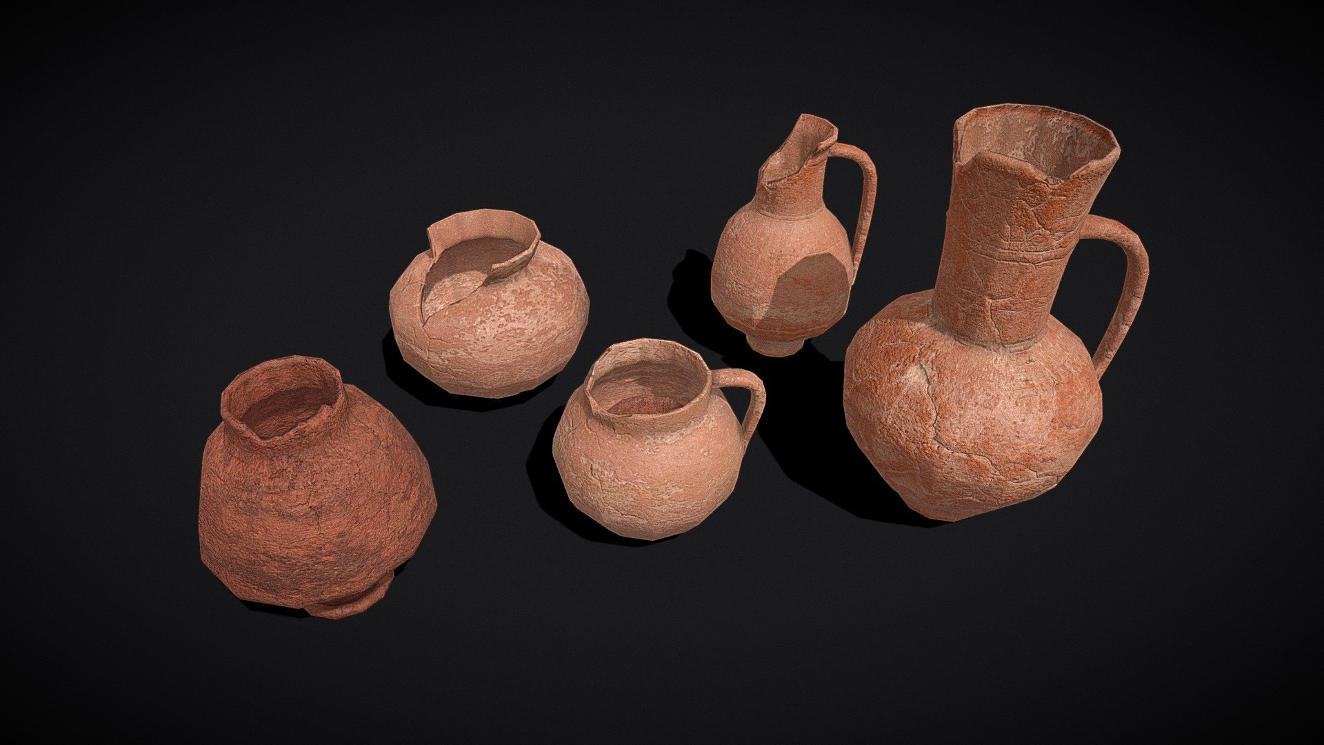 broken-ceramic-pottery-set-buy-royalty-free-3d-model-by