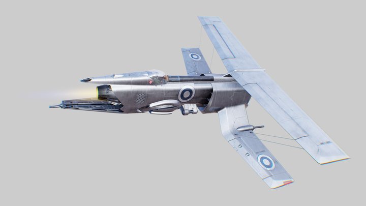 Flying Craft Biplane Airplane 3D Model