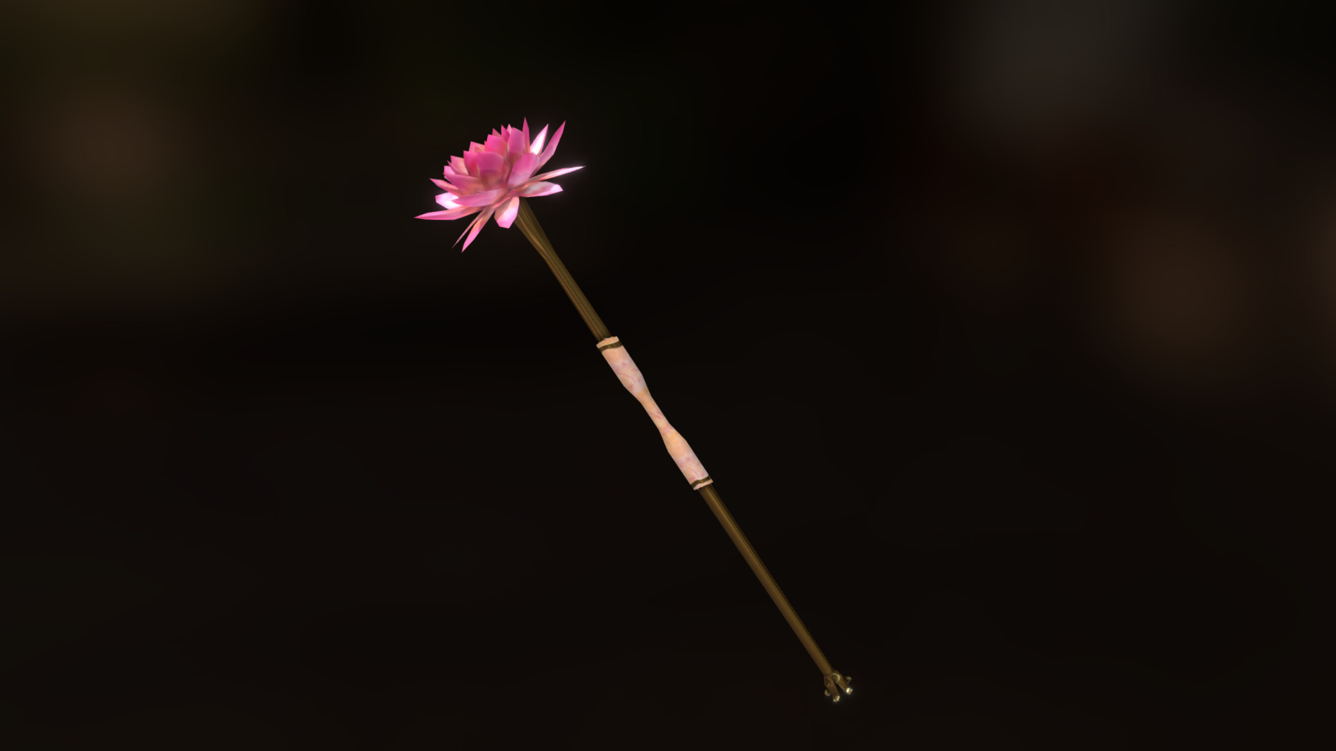 3D model Hera’s Lotus Staff - This is a 3D model of the Hera's Lotus Staff. The 3D model is about a single pink rose.