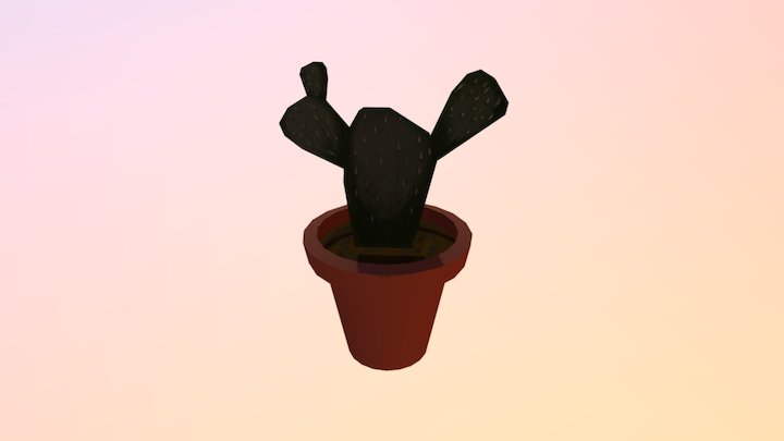 Low poly cactus 3D Model