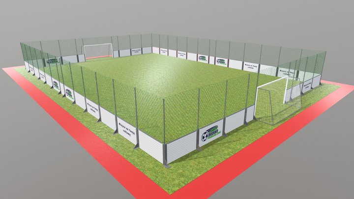 wizualizacja 3D boiska o wymiarze 25x18 m 3D Model
