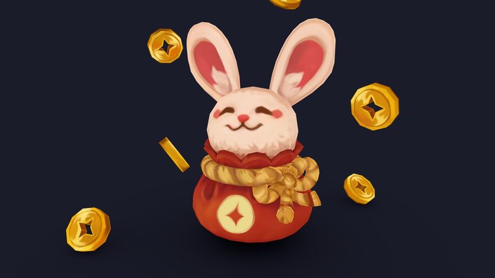 Rabbit New Lunar Year Handpainted 🐰 3D Model