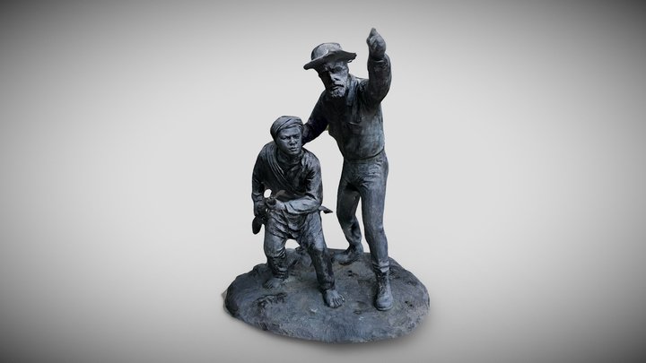 Statue of Alfred Russel Wallace and Ali 3D Model