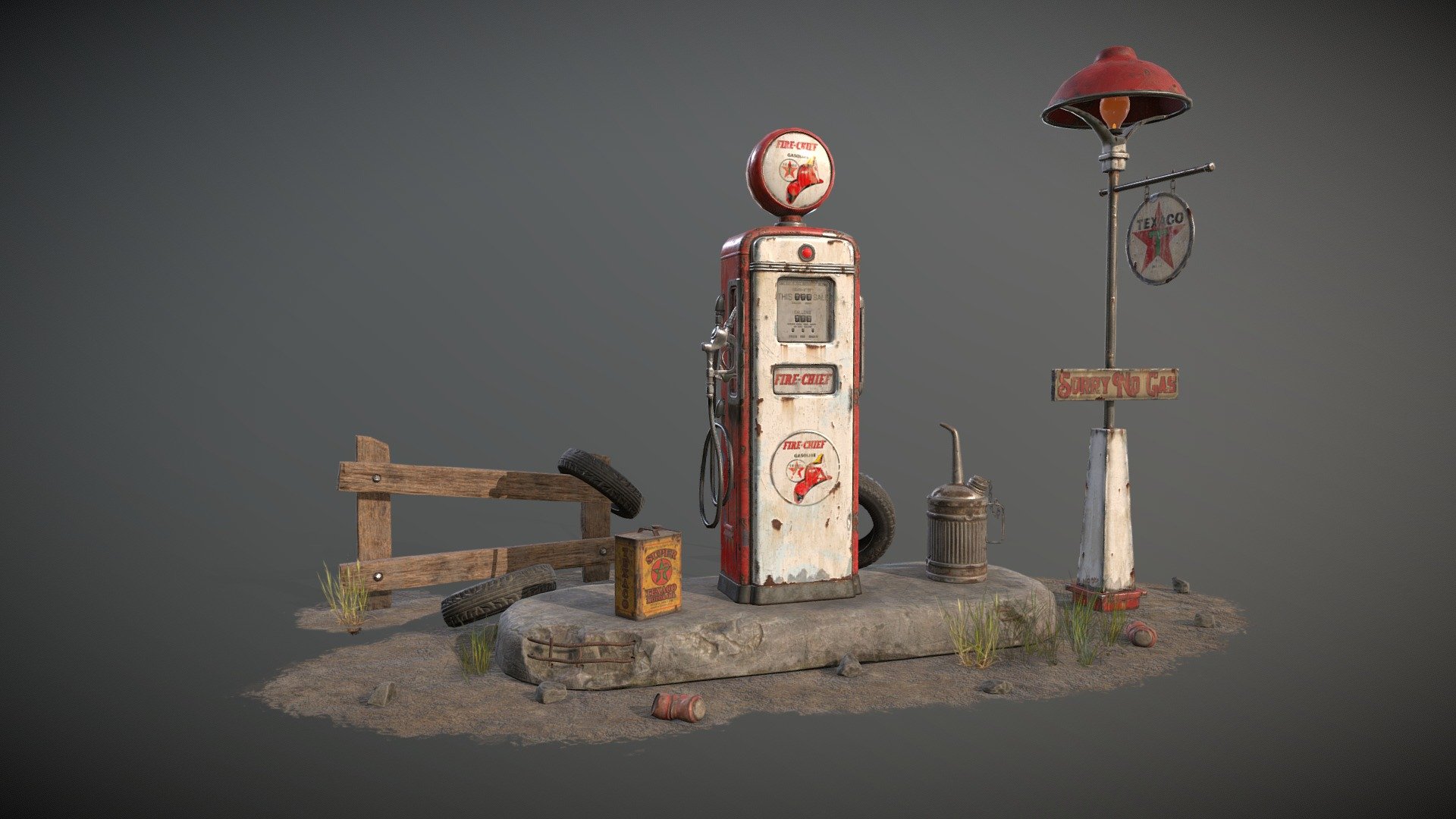ArtStation - Vintage gas pump