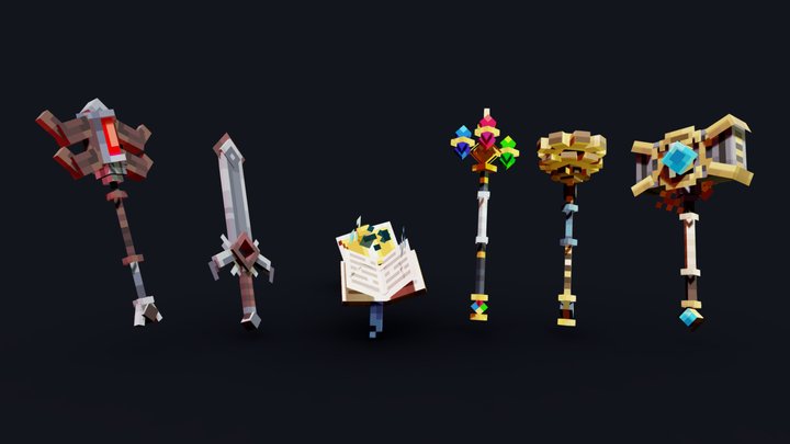 Minecraft - RPG 3D Weapons 3D Model