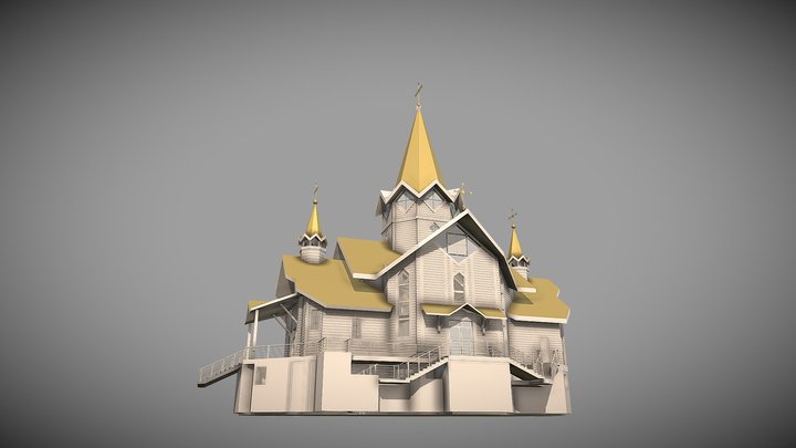 Церква Сихів Майданна 1 3D Model