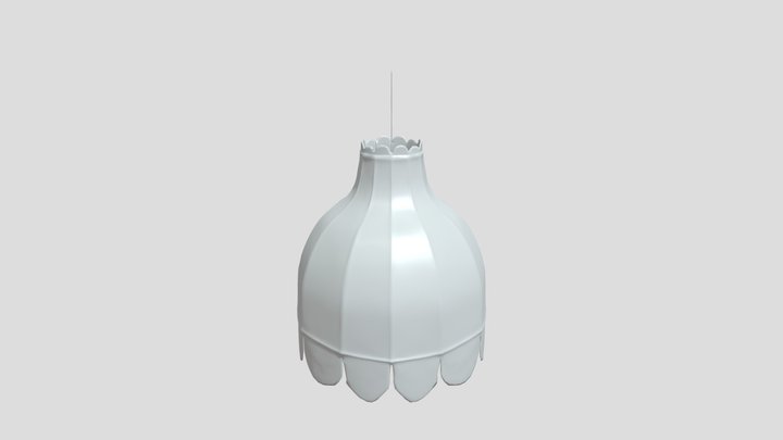 Fringed pink pendant lampshade 3D Model