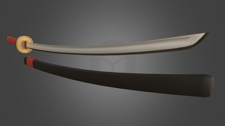 Low-Poly Katana 3D Model