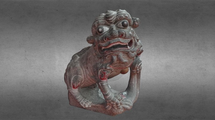 台北景美集應廟_門前公石獅(1867) 3D Model