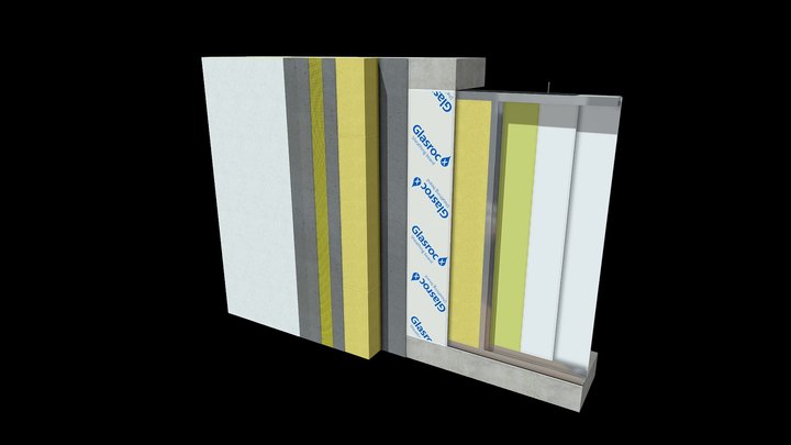 Detal nr 1 - ściana glasroc ETICS 3D Model