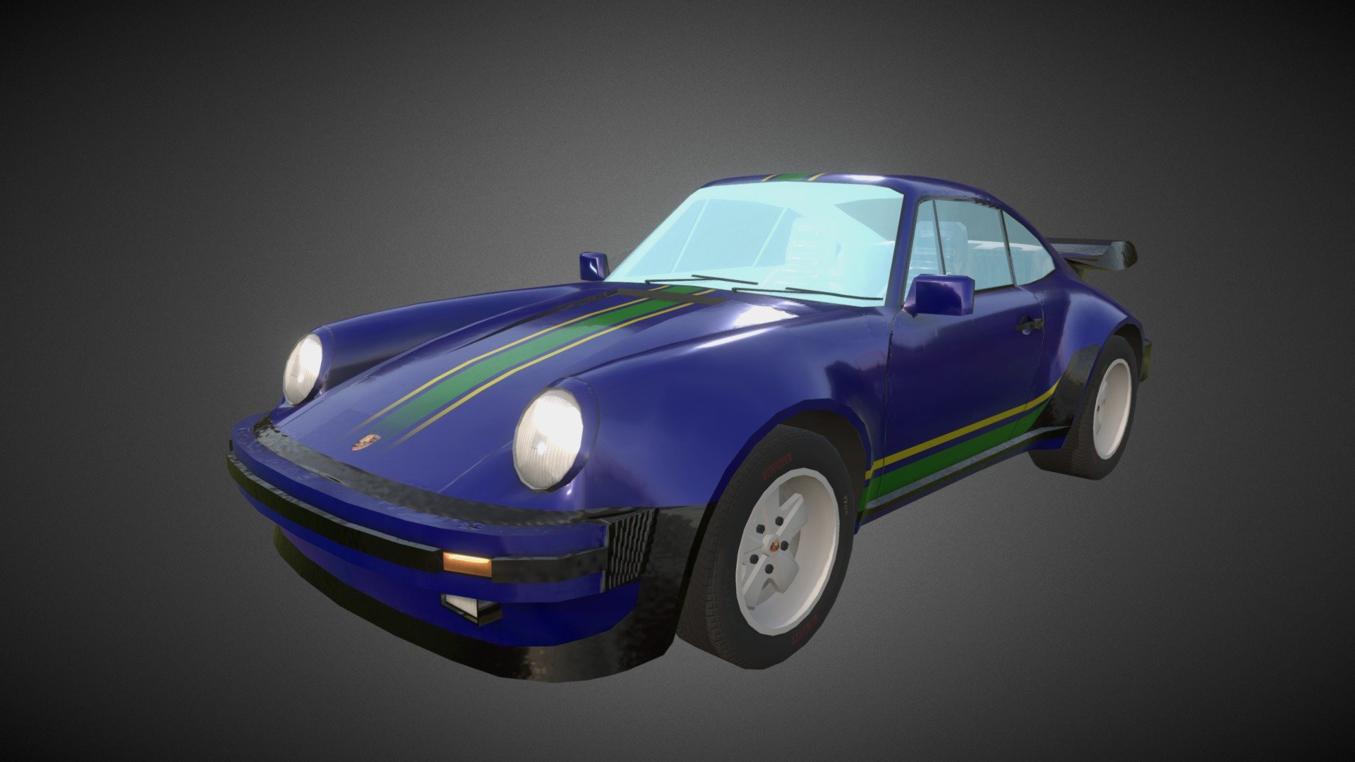 Low Poly Porsche 911 (930) - 3D model by capitoshka [2823d41] - Sketchfab