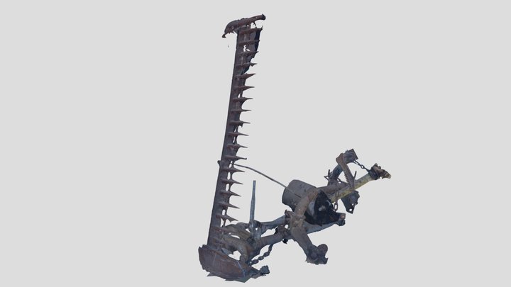Old Harvesting Machine 3D Model