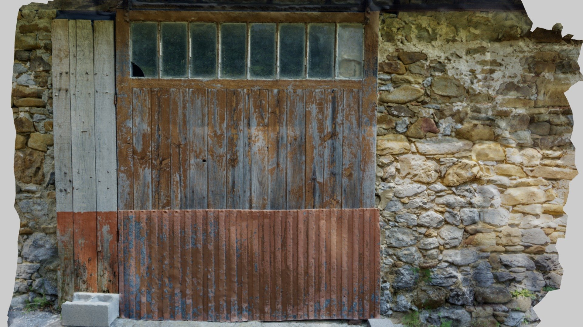 Wooden door with metal sheet