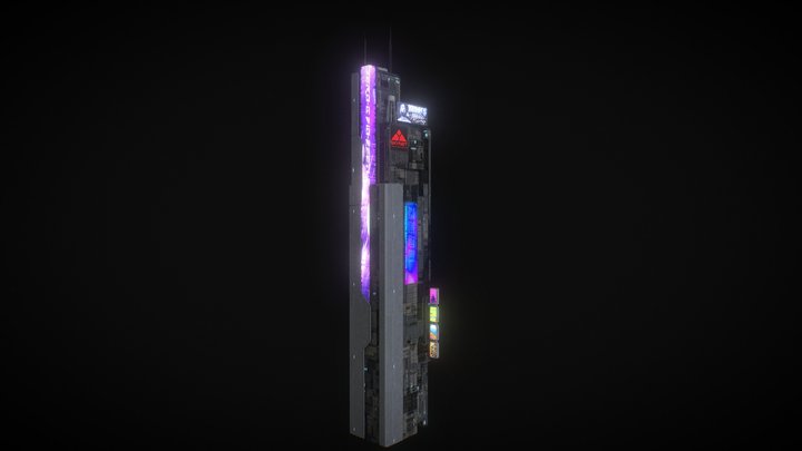 Cyberpunk Futuristic building Kitbash Bundle - A 3D model collection by ...