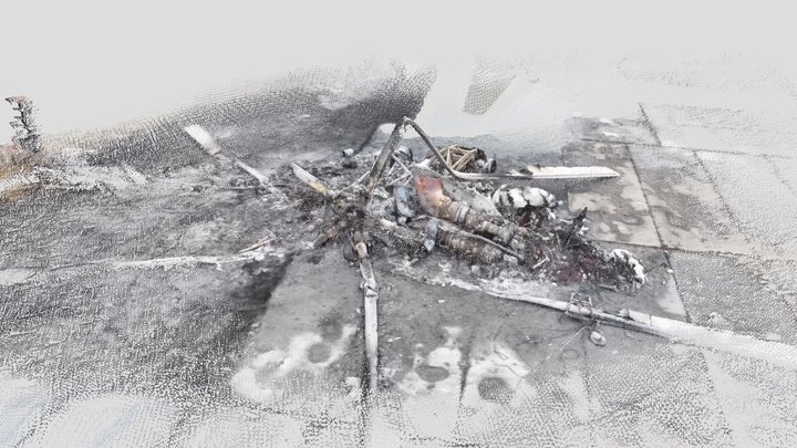 Mi-8MT destroyed by drone in transnistria 3D Model