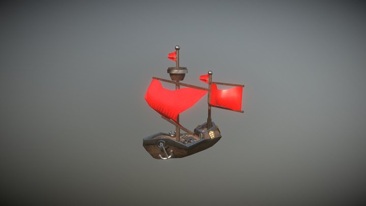 Super Lowpoly Medieval Ship 3D Model