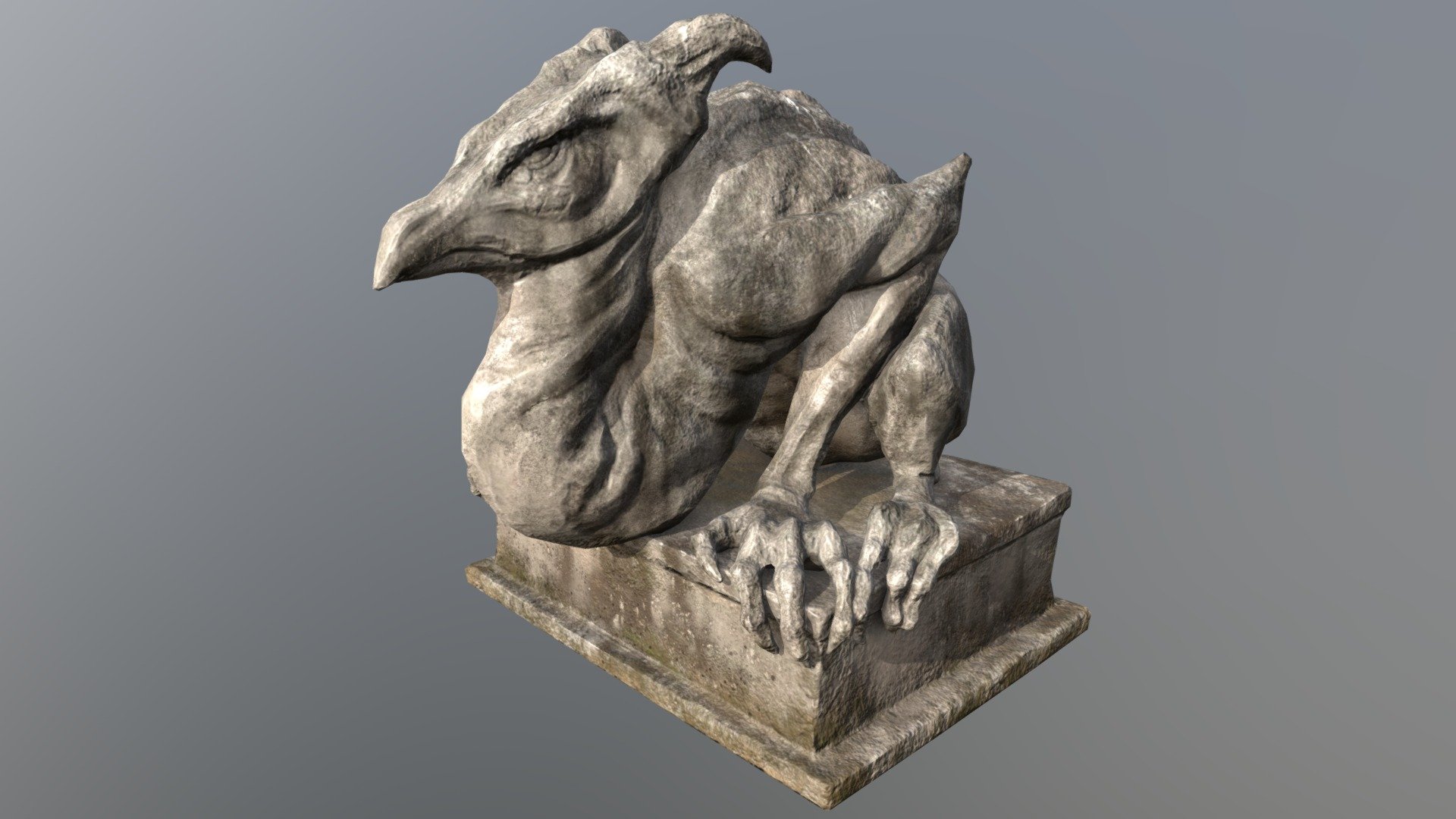 Dilapidated Stone Gargoyle