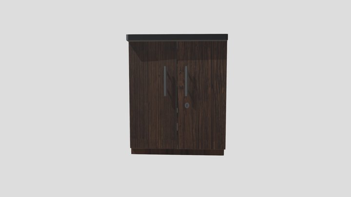 Wooden Cabinet Low Poly Model 3D Model