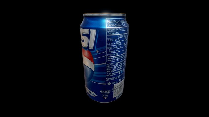 Aged And Damaged Pepsi Can 3D Model