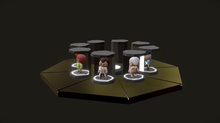 All Character Display 3D Model
