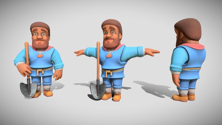 Character Worker 3D Model