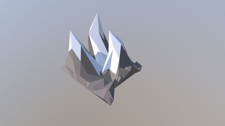 Low poly snowy mountains 3D Model