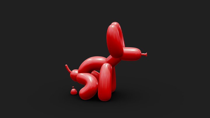 Pooping Balloon Sausage Dog 3D Model