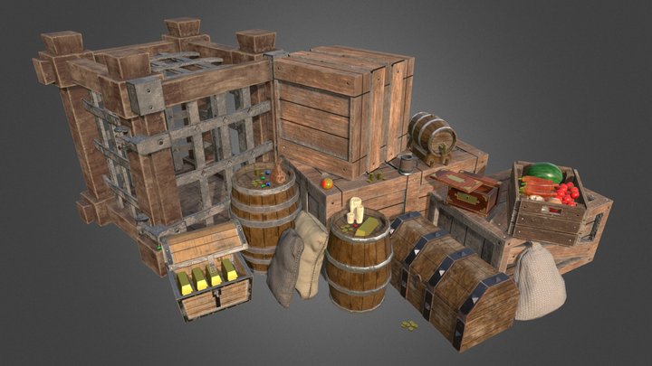 Fantasy Medieval Props 3D Model