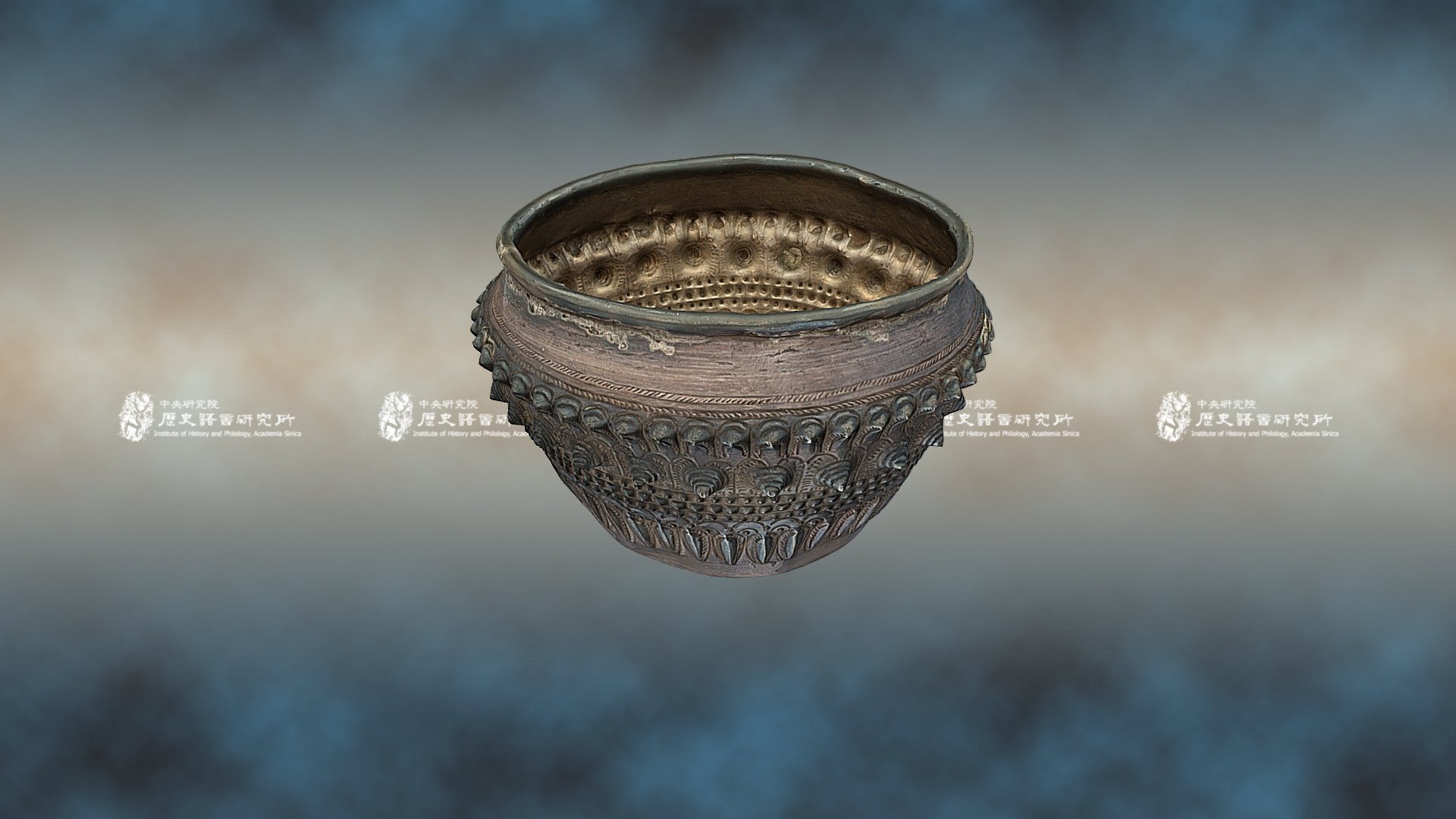 凸紋圓銀水缽 Silver water bowl (E00775) — Sketchfab embed 3D viewer