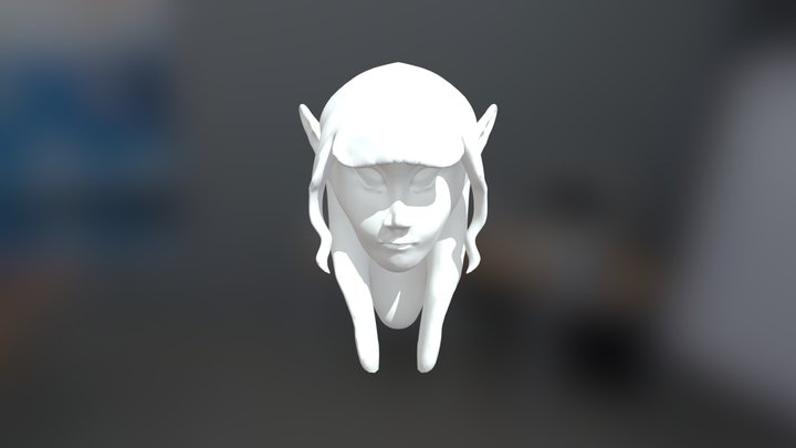 Elf Female Head 3D Model