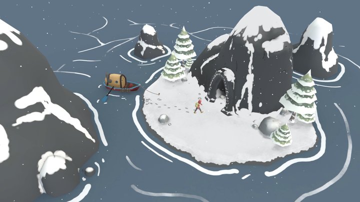 Cold Sea Island 3D Model