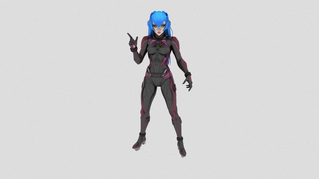 cyber girl #1 textured