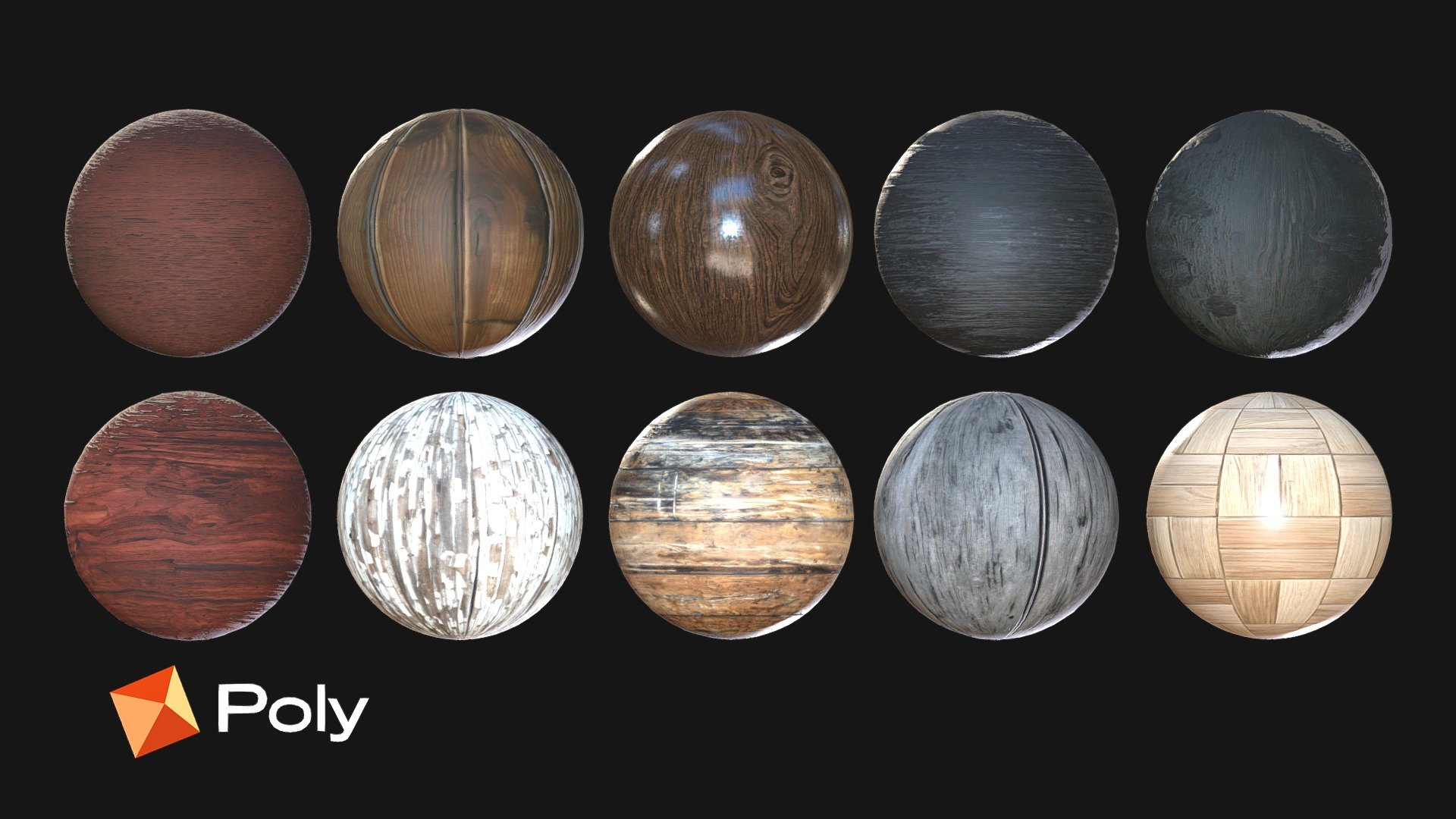 10 Realistic Wood Material Pack - PBR Textures - 3D model by withpoly ...