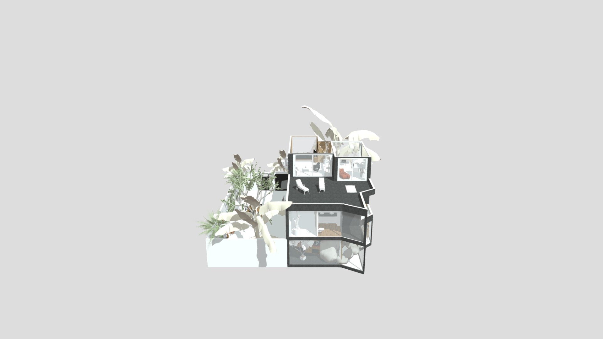 Modern Mid century house — Sketchfab embed 3D viewer