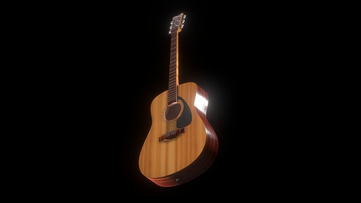 Game ready detailed guitare. 3D Model
