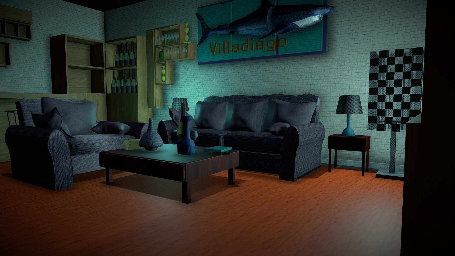 Living room Download Free 3D model by Hugo Armando