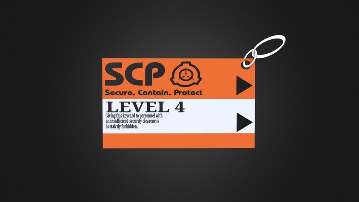 SCP Keycard Level 4 pendant 3D Model
