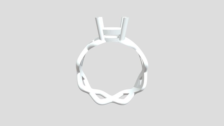 Ring With Helix Band For Square Cut Stone – Modelo 3D gratuito STL